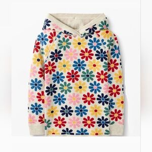 Hanna Andersson Hooded Floral Long-Sleeve Top Girls Size 10 EUC